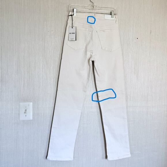RE/DONE Originals 70's Straight Jean Vintage White - sz 26 NWT (FLAWS) - Picture 9 of 11